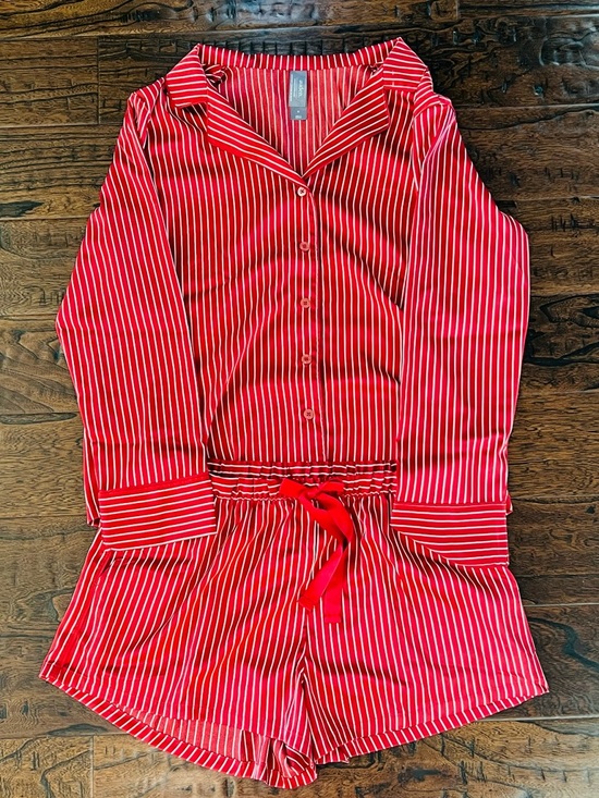 Auden Other - Auden Red and White Striped Satin Pajama Set